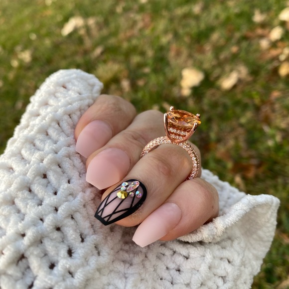 GorgeousWhite Sapphire Rose Gold Filled Ring - Picture 10 of 16